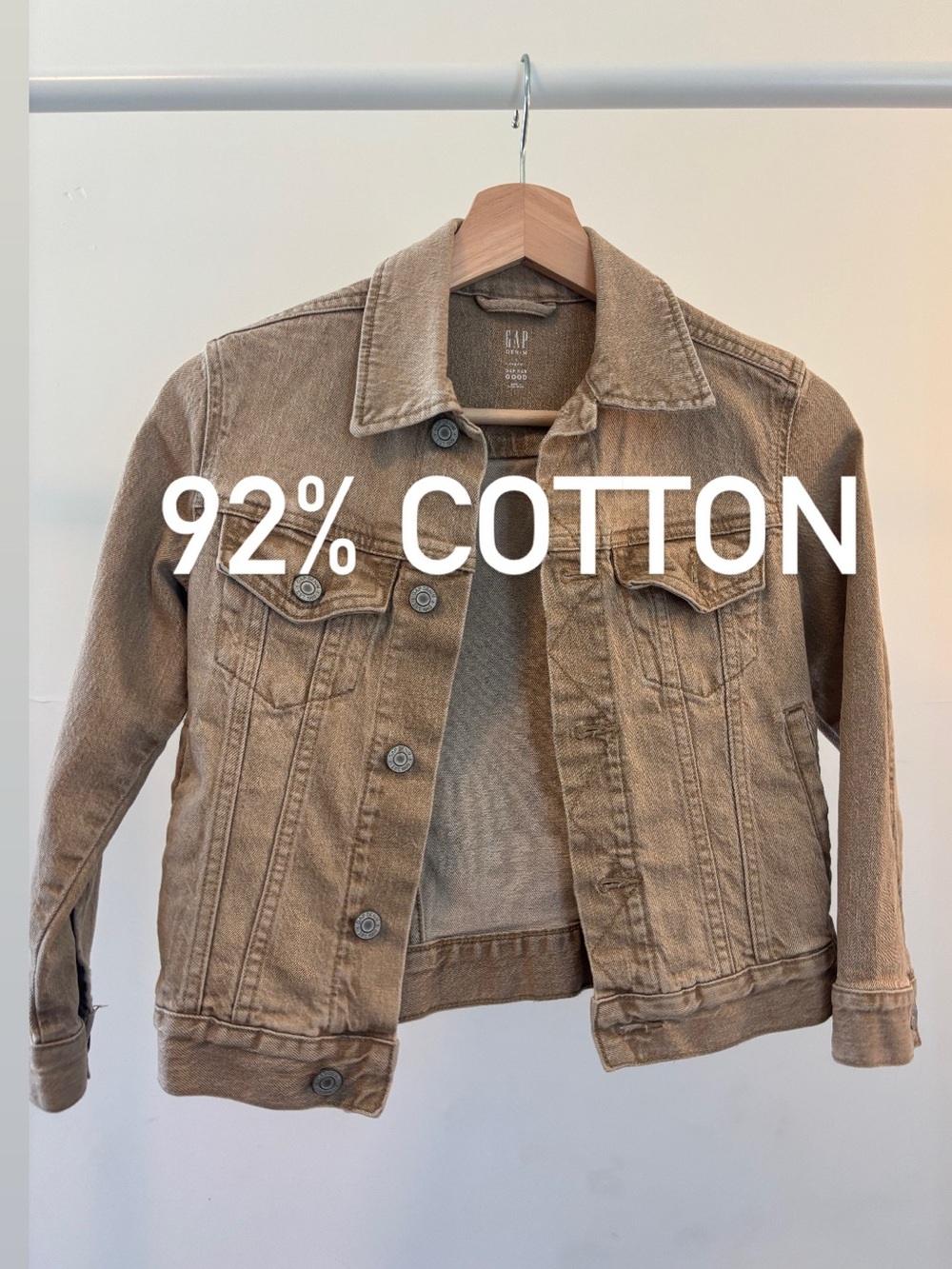 GAP Kids Taupe Denim Jacket | 92% Cotton | size S